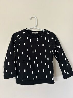 Miles Baby Black Crew Neck Sweater White Pattern 3 Years